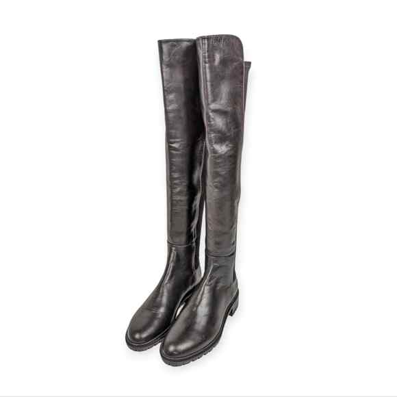 Stuart Weitzman 5050 Black Leather Over The Knee Boots Size 4.5 - Picture 2 of 9